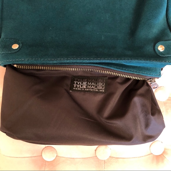 Tylie Malibu Studed Suede Turquoise Clutch - Picture 6 of 7